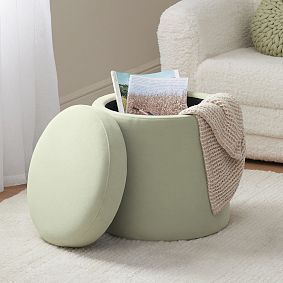 Simple Round Storage Ottoman