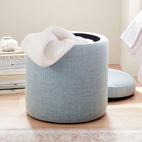 Simple Round Storage Ottoman