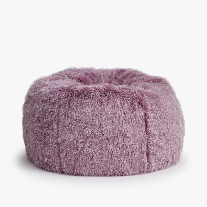 Feathery Faux Fur Fig Bean Bag Chair