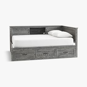 Hampton Corner Storage Bed, Full, Smoked Charcoal/Gray, In-Home