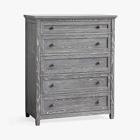 Beadboard 5-Drawer Tall Dresser, Smoked Charcoal