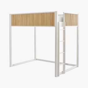 west elm x pbt Quinn Loft Bed, Double, White/Cerused White