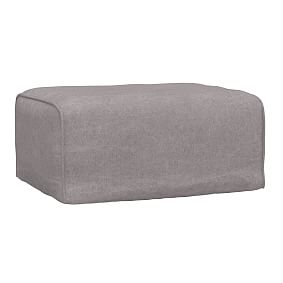 Prescott Sectional Ottoman, Enzyme-Washed Canvas Grey