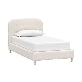 Miller Tufted Platform Upholstered Bed, Single, Tweed Ivory