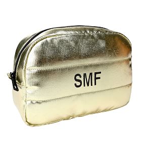 Metallic Puffer Gold Toiletry Bag