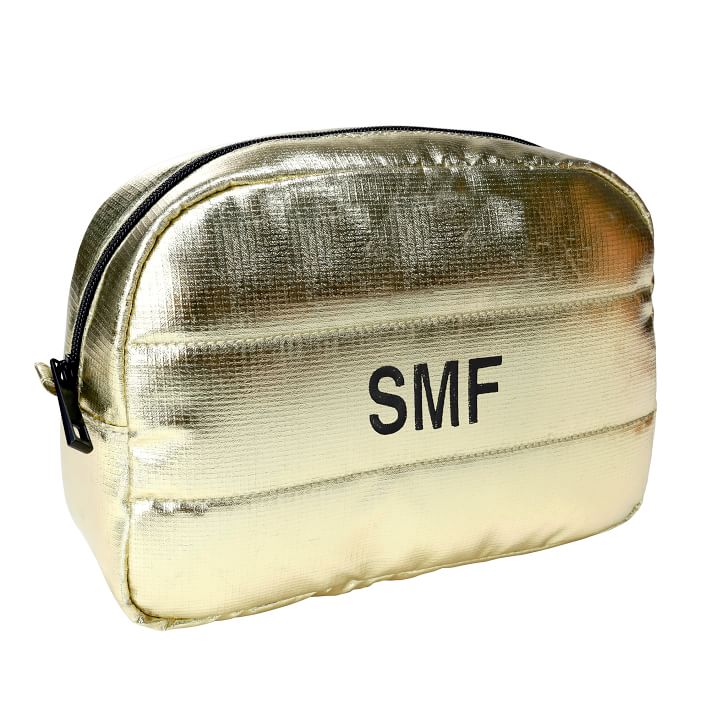 Metallic Puffer Gold Toiletry Bag