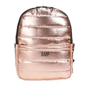 Metallic Puffer Rose Gold Backpack