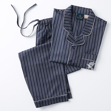 Pottery Barn Teen shops Ravenclaw House Pajama Set Navy Gray Stripe Teen Small NEW