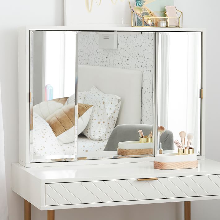 Jennings Vanity Storage Mirrored Hutch