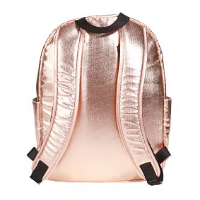 Metallic Puffer Rose Gold Backpack