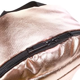 Metallic Puffer Rose Gold Backpack