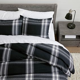 Xander Plaid Organic Flannel Duvet Cover