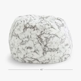 Faux-Fur Marble Bean Bag Chair