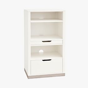 Rhys Tower Bookcase , Simply White/Weathered White