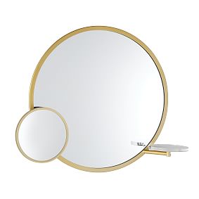 Functional Metal Framed Round Mirror