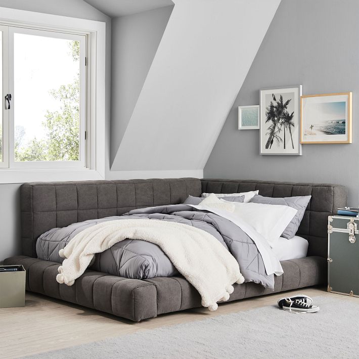Baldwin Lounge Corner Upholstered Bed Teen Beds Pottery Barn Teen