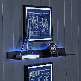 Backlit Wall Display Shelf - Black