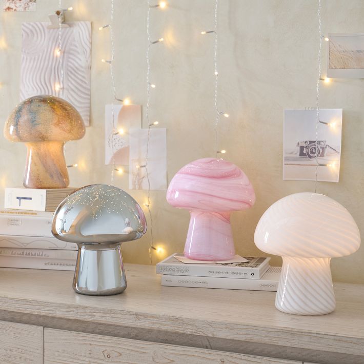 Glass Mushroom Table Lamp