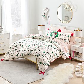 Hello Kitty&#174; Organic Flannel Holiday Duvet Cover