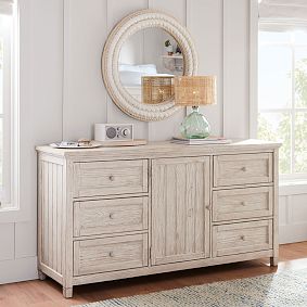 Beadboard 6-Drawer Wide Dresser (63.5w x 19d&quot;)