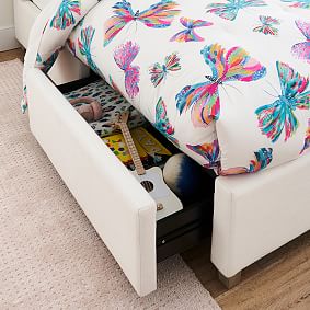 Carter Wingback Upholstered Storage Bed