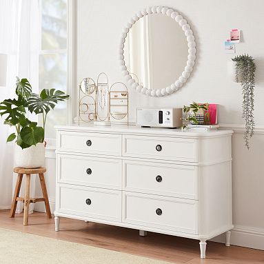 Colette 6 Drawer Wide Dresser Simply White