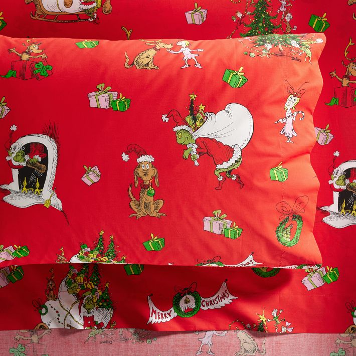 Dr. Seuss's The Grinch&#8482; Merry Grinchmas Percale Sheet Set