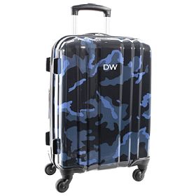 Channeled Hard Sided Navy Camo Spinner Stylish Luggage Pottery Barn Teen