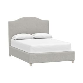 Carter Camelback Upholstered Bed, Double, Boucle Twill Gravel