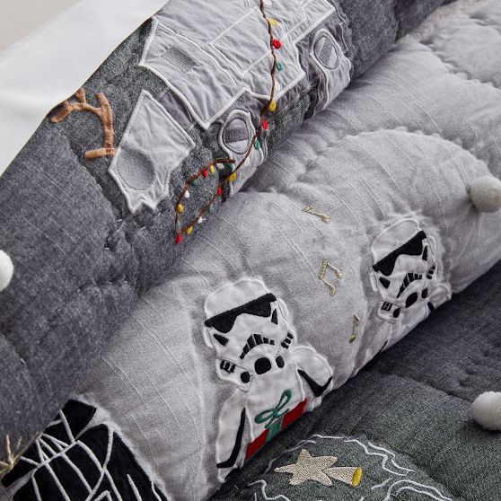 Star Wars Holiday Quilt Cozy Cotton Bedding Pottery Barn Teen