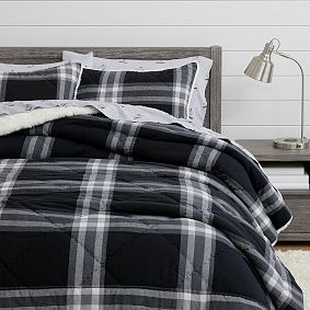 Xander Plaid Flannel Sherpa Back Comforter