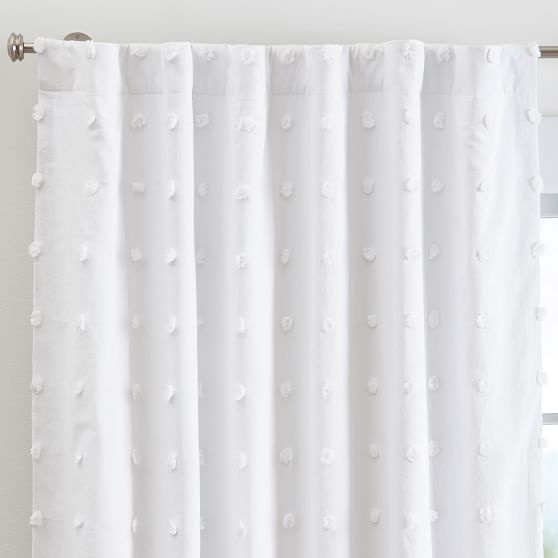 Pottery Barn Teen outlet Ashley Tufted Black Out Curtain Panel Set of 2 Ivory 52