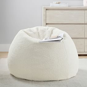 Teddy Bear Ivory Bean Bag Chair