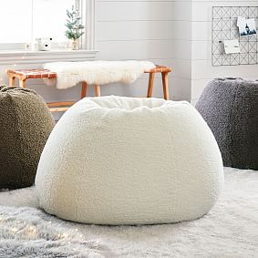 Teddy Bear Ivory Bean Bag Chair