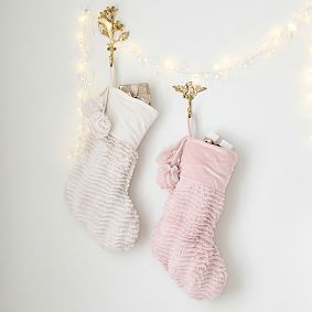 Ruffle Bunny Faux-Fur Stocking