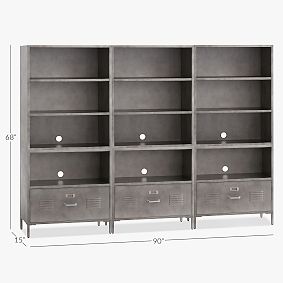 Locker 3-Cubby Wall System with Drawers (90&quot;)