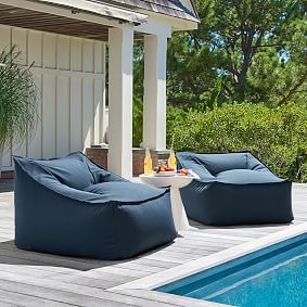 Canvada Ink Blue Indoor/Outdoor Modern Lounger