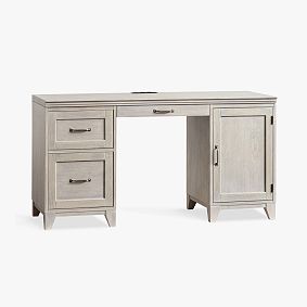 Hampton Smart Storage Desk, Brushed Fog