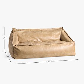 Faux Leather Cream Double Modern Lounger