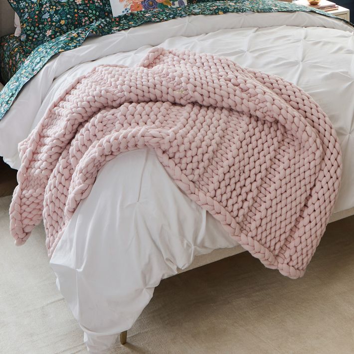 Super Chunky Knit Throw Blanket Pottery Barn Teen