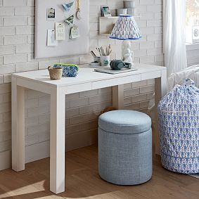 Simple Round Storage Ottoman