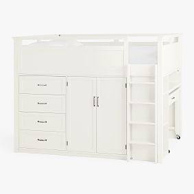 Hampton Closet Loft Bed, Double, Simply White