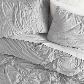 Ruched Diamond Organic Duvet Cover