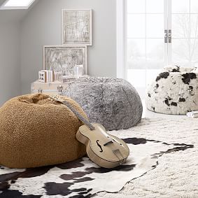 Speckled Coat Faux-Fur Bean Bag Chair