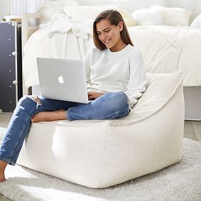 Tweed Ivory Modern Lounger