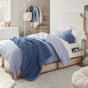 Button-Down Chambray Duvet Cover