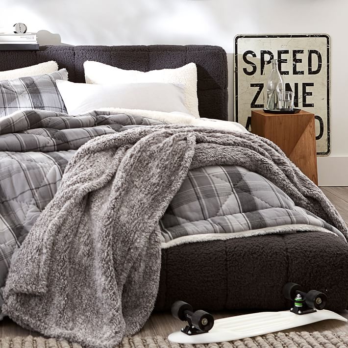 Jones Plaid Sherpa Comforter