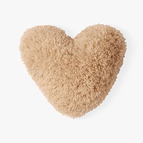 Cloud Faux-Fur Heart Pillow