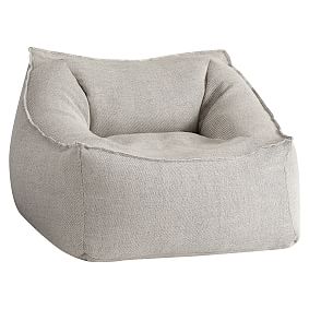 Boucle Twill Gravel Modern Lounger