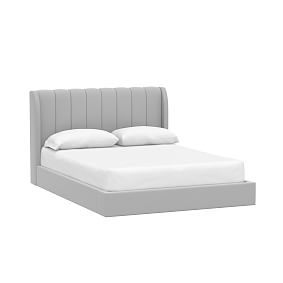 Avalon Platform Upholstered Bed, Single, Performance Everyday Velvet Grey